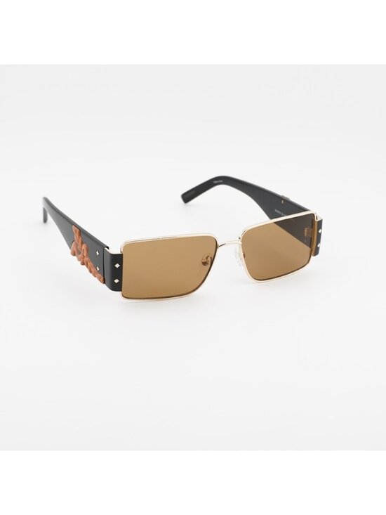 MCM MW0012 32J Sunglasses Gold Rectangle Frame, Roviex Lenses main image 3